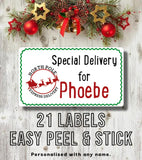 Sheet Of 21 Personalised Name North Pole Express Christmas Present Stickers Gift Labels Christmas stickers