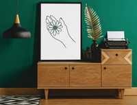Floral Hand Boho Hippie Simple Home Wall Decor Print
