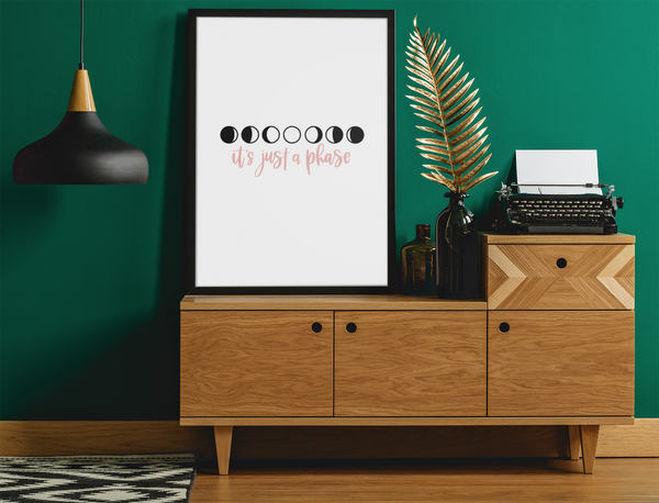 It's Just a Phase Boho Hippie Simple Home Wall Decor Print