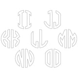 Personalised Monogram Initials Iron On Transfer, White