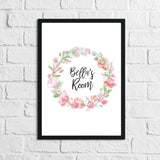 Personalised Floral Wreath Name Children's Room Wall Decor Print