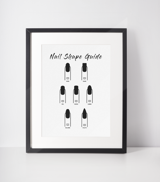 7 Nail Shapes Dressing Room Simple Wall Decor Print