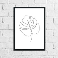 Tropical Leaf Simple Line Work Living Room Toilet Bedroom Wall Decor Print